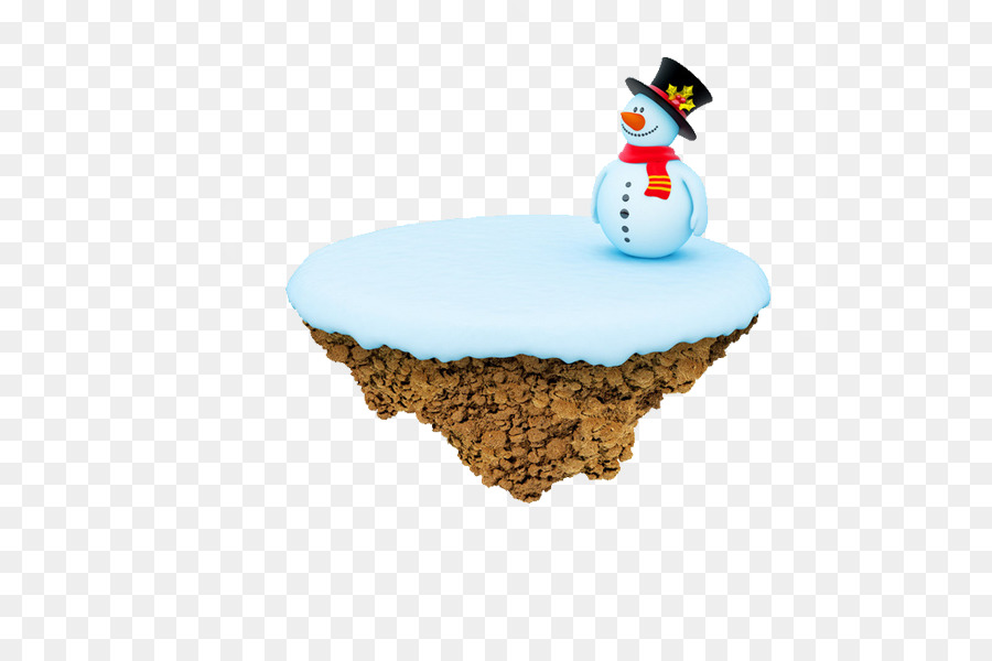 Muñeco De Nieve En La Isla Flotante，Invierno PNG