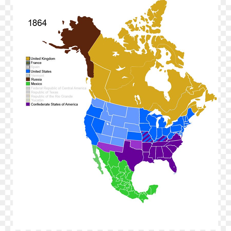 Mapa De América Del Norte，1850 PNG