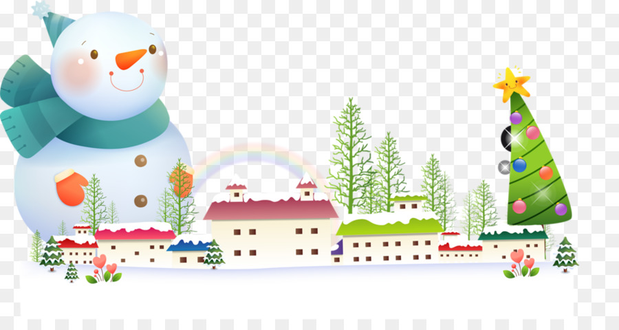 Muñeco De Nieve Y árbol De Navidad，Invierno PNG