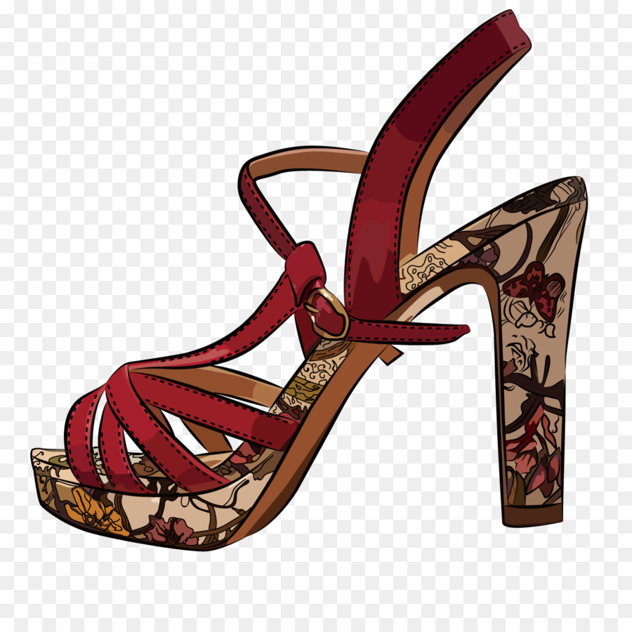 Sandalia Roja，Zapato PNG