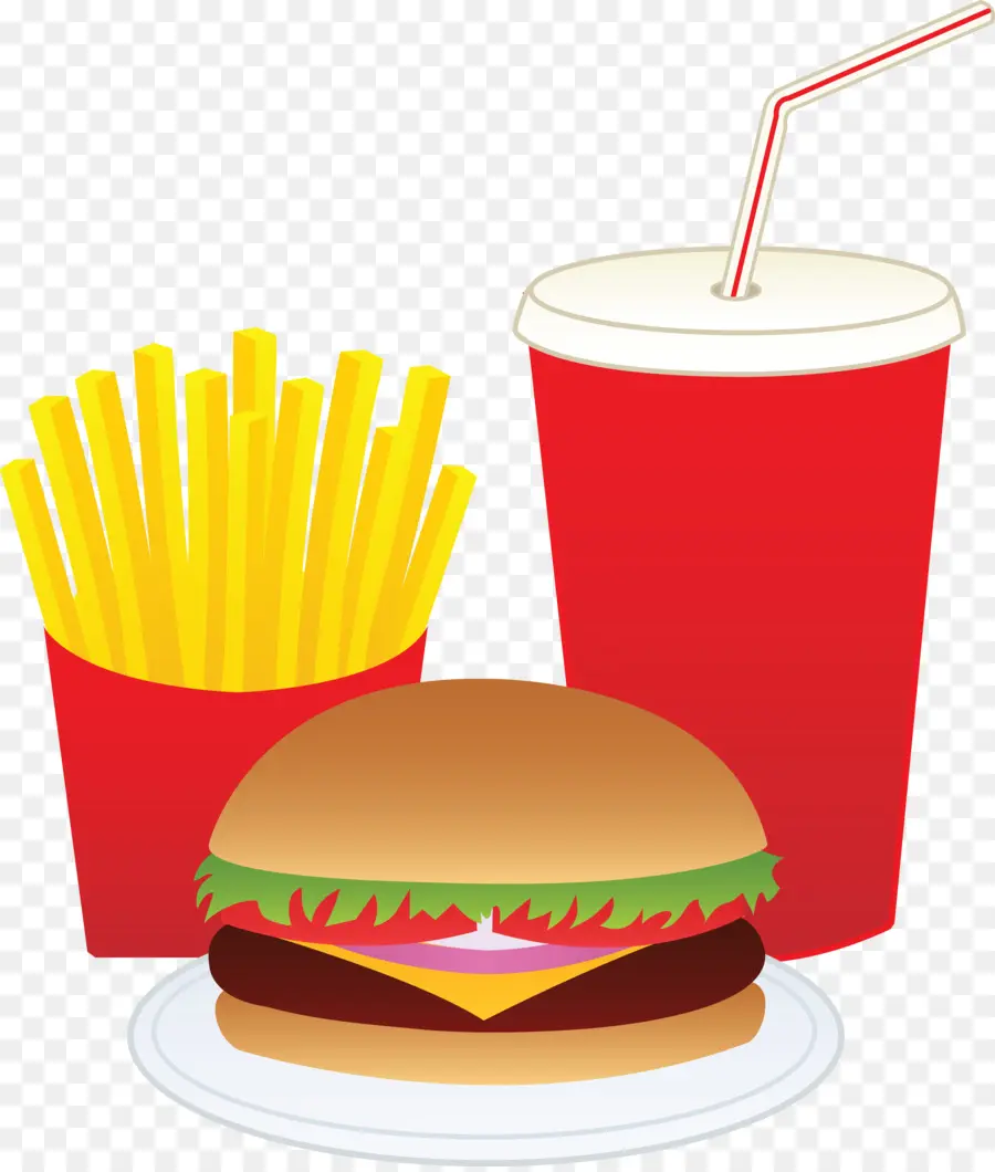 Hamburguesa Y Papas Fritas，Comida Rápida PNG