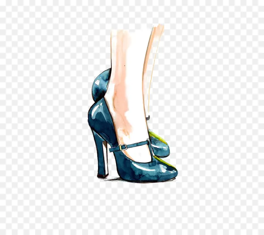 Tacones Merceditas Azules，Moda PNG