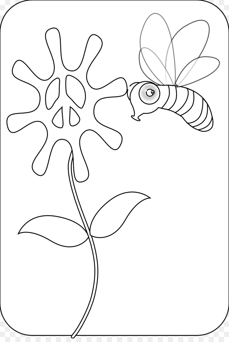 Diseño Floral，En Blanco Y Negro PNG