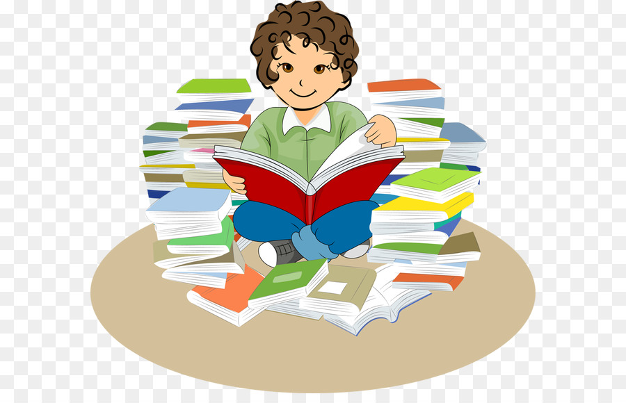 Niño Leyendo，Libros PNG