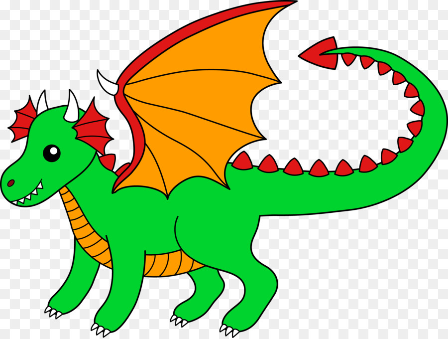 Dragón Verde，Dibujos Animados PNG