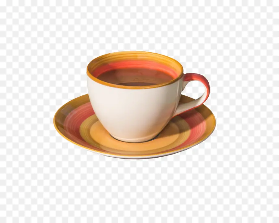 Taza Con Platillo，Rosa PNG