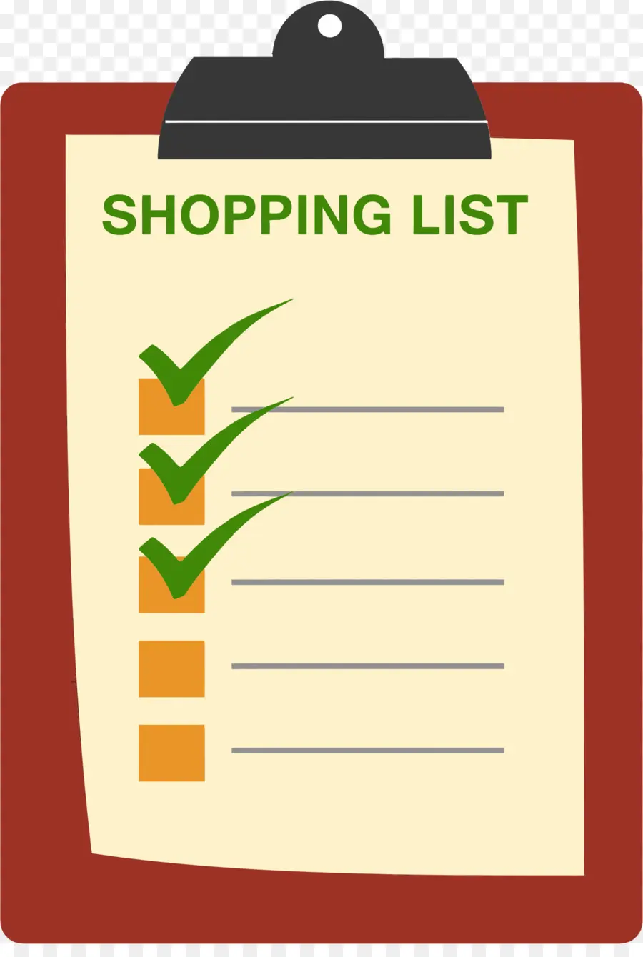 Lista De Compras，Comestibles PNG