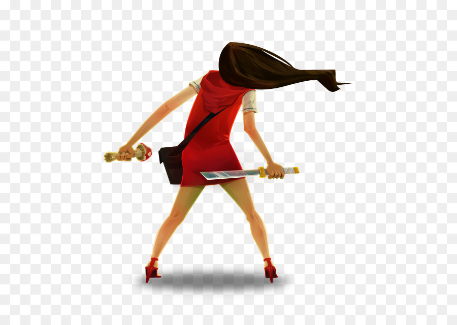 Mujer Con Espada，Vestido Rojo PNG