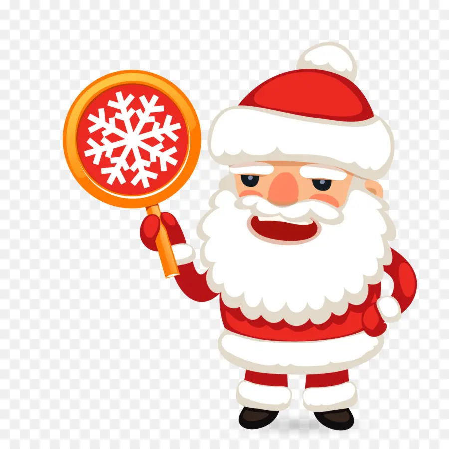 Papá Noel Con Copo De Nieve，Navidad PNG