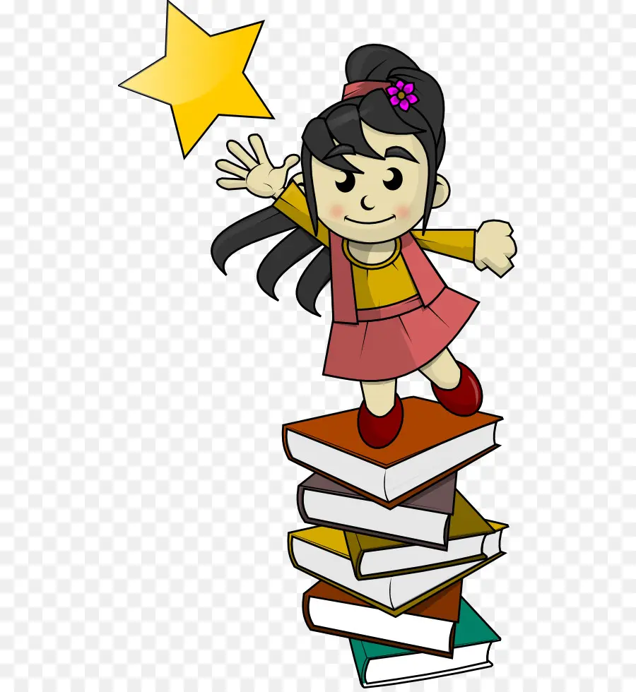 Chica En Libros，Niño PNG