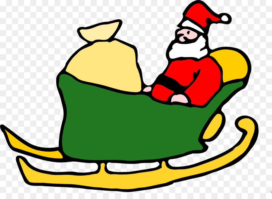 Papá Noel En Trineo，Navidad PNG