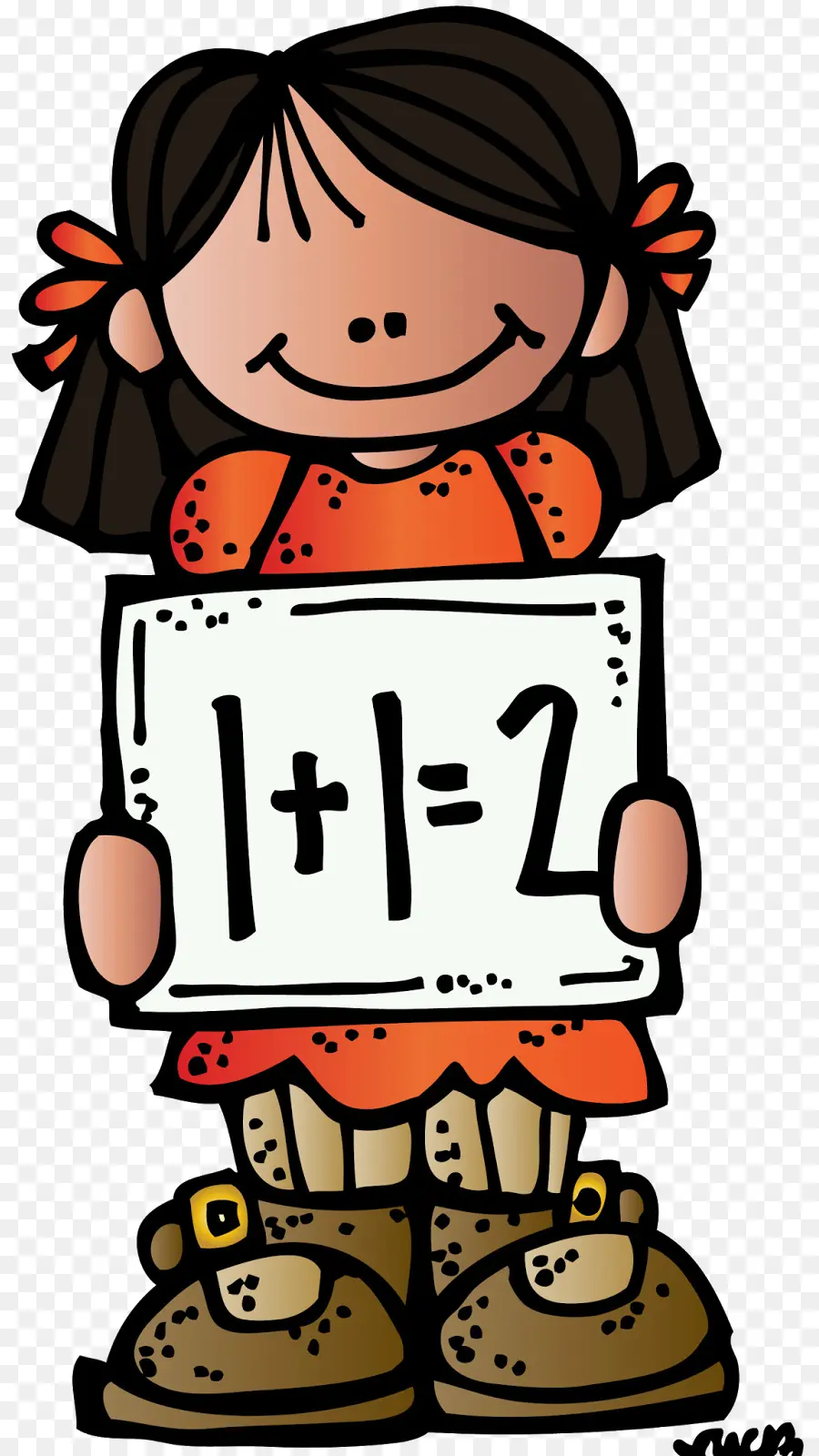 Chica Sosteniendo Un Cartel De Matemáticas，Chica PNG