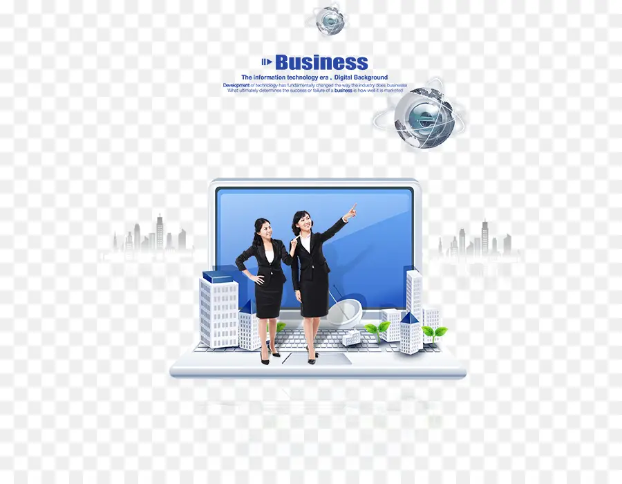 Empresarias Con Laptop，Mujer PNG