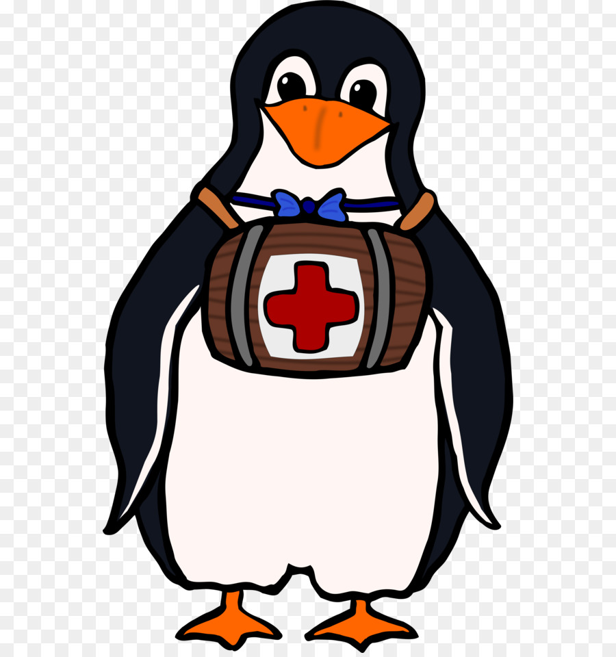 Pingüino Con Barril Médico，Dibujos Animados PNG