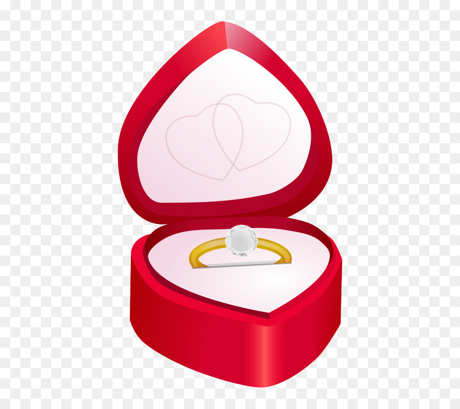 Anillo En Caja，En Forma De Corazon PNG