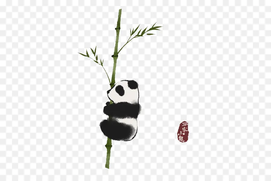 Panda Sobre Bambú，Panda PNG