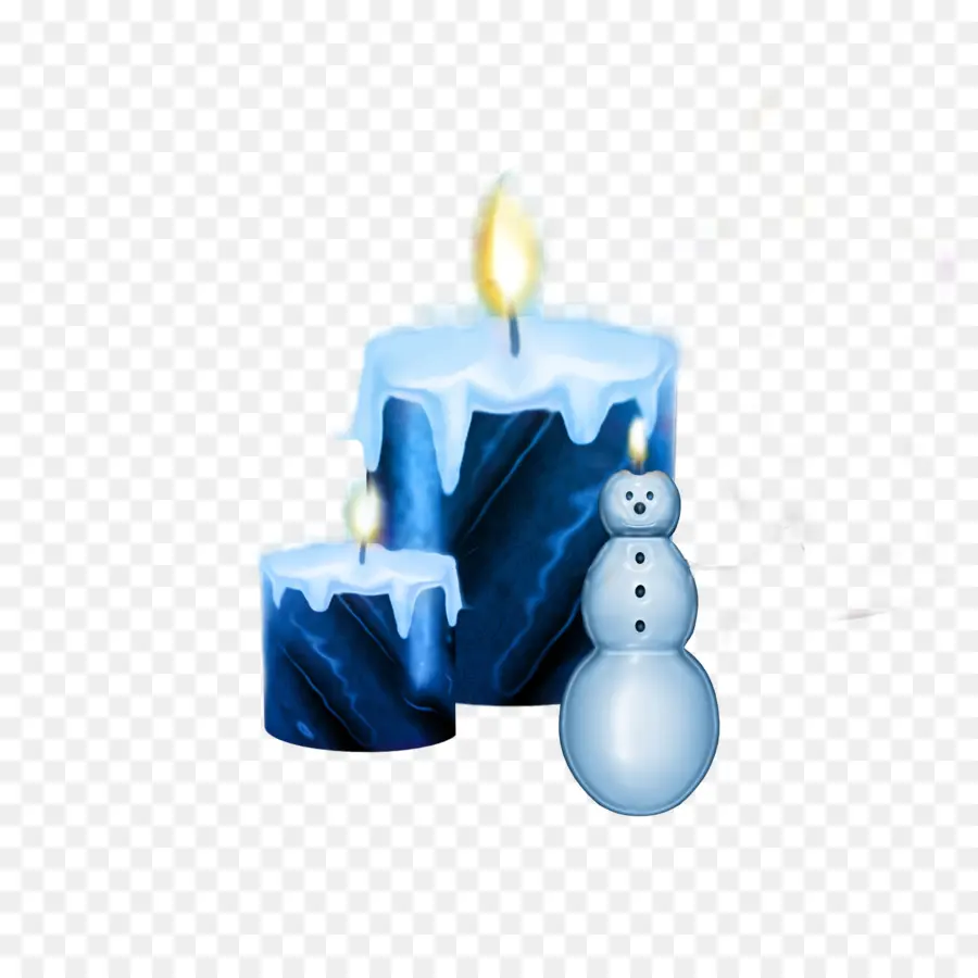 Velas Azules，Muñeco De Nieve PNG