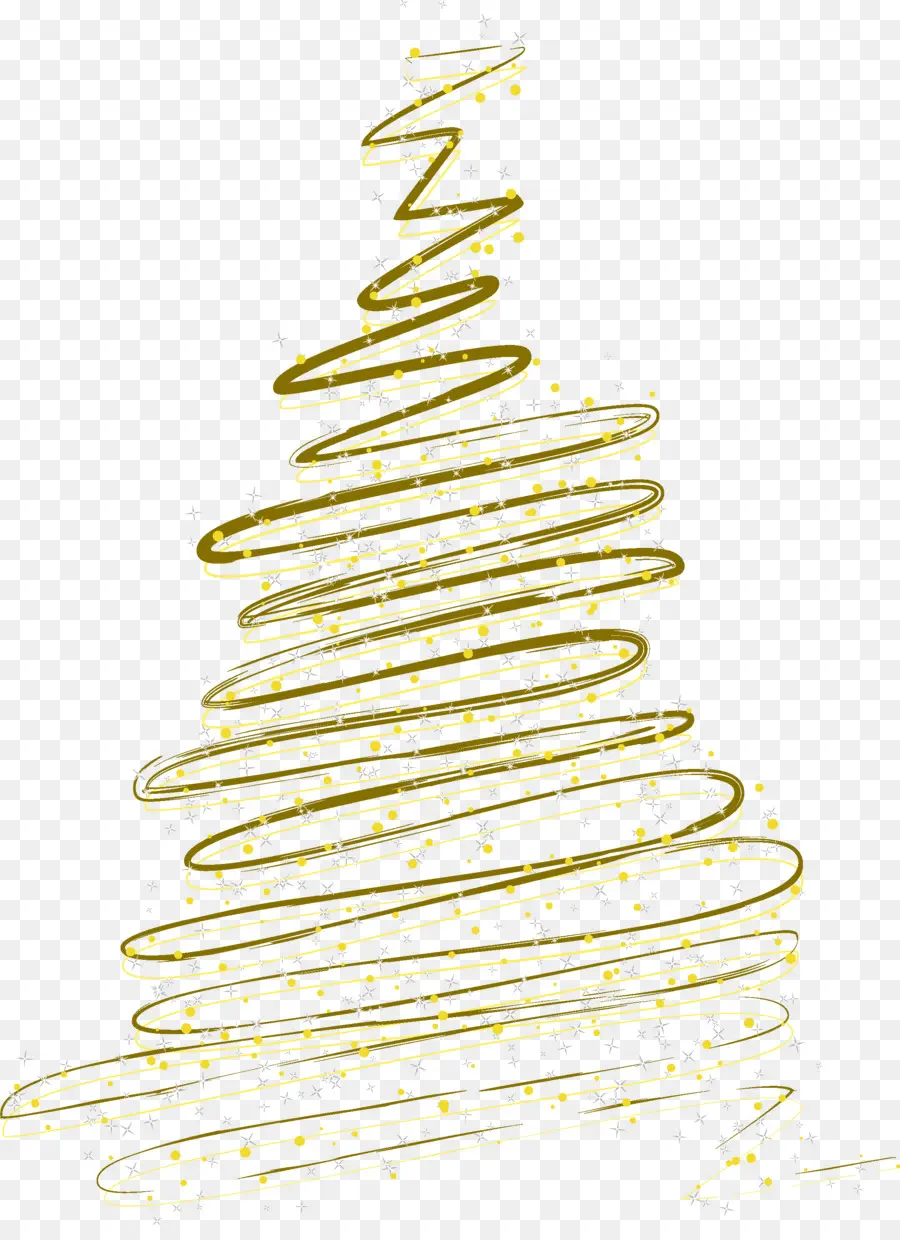 Árbol De Navidad En Espiral Dorado，Espiral PNG