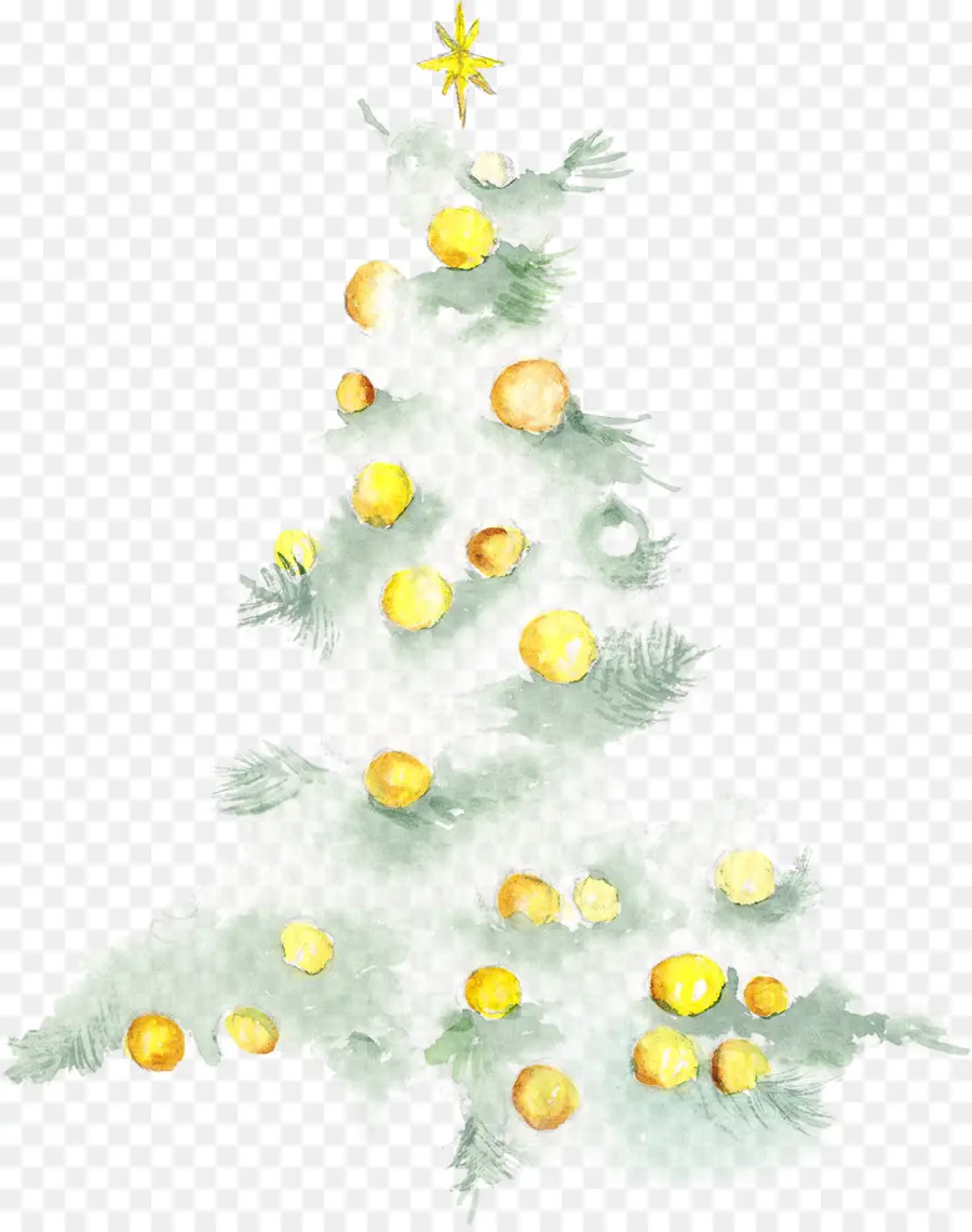 Árbol De Navidad De Acuarela，Navidad PNG