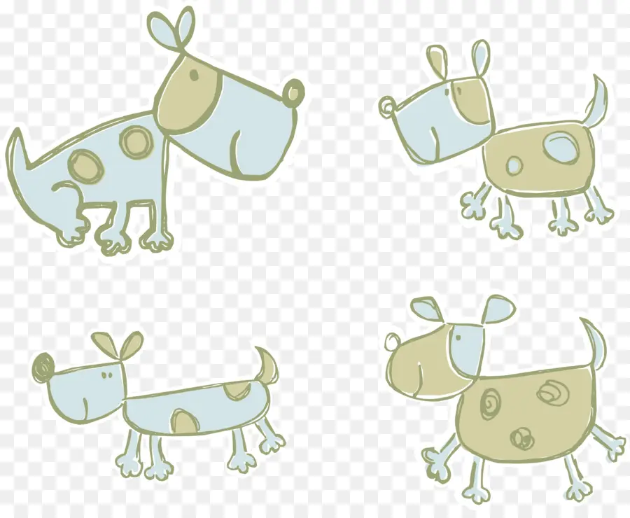 Cuatro Perros De Dibujos Animados，Dibujos Animados PNG