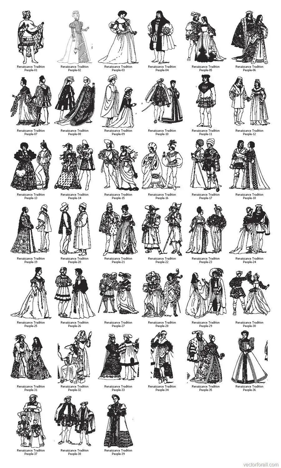 Trajes Renacentistas，Histórico PNG