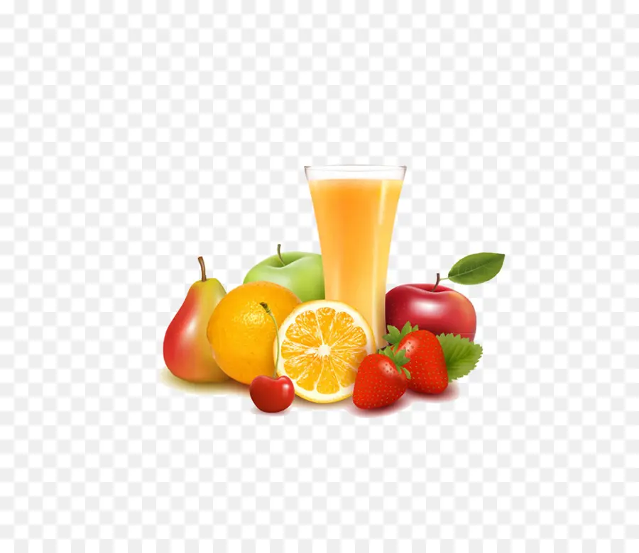 Fruta Y Jugo，Saludable PNG