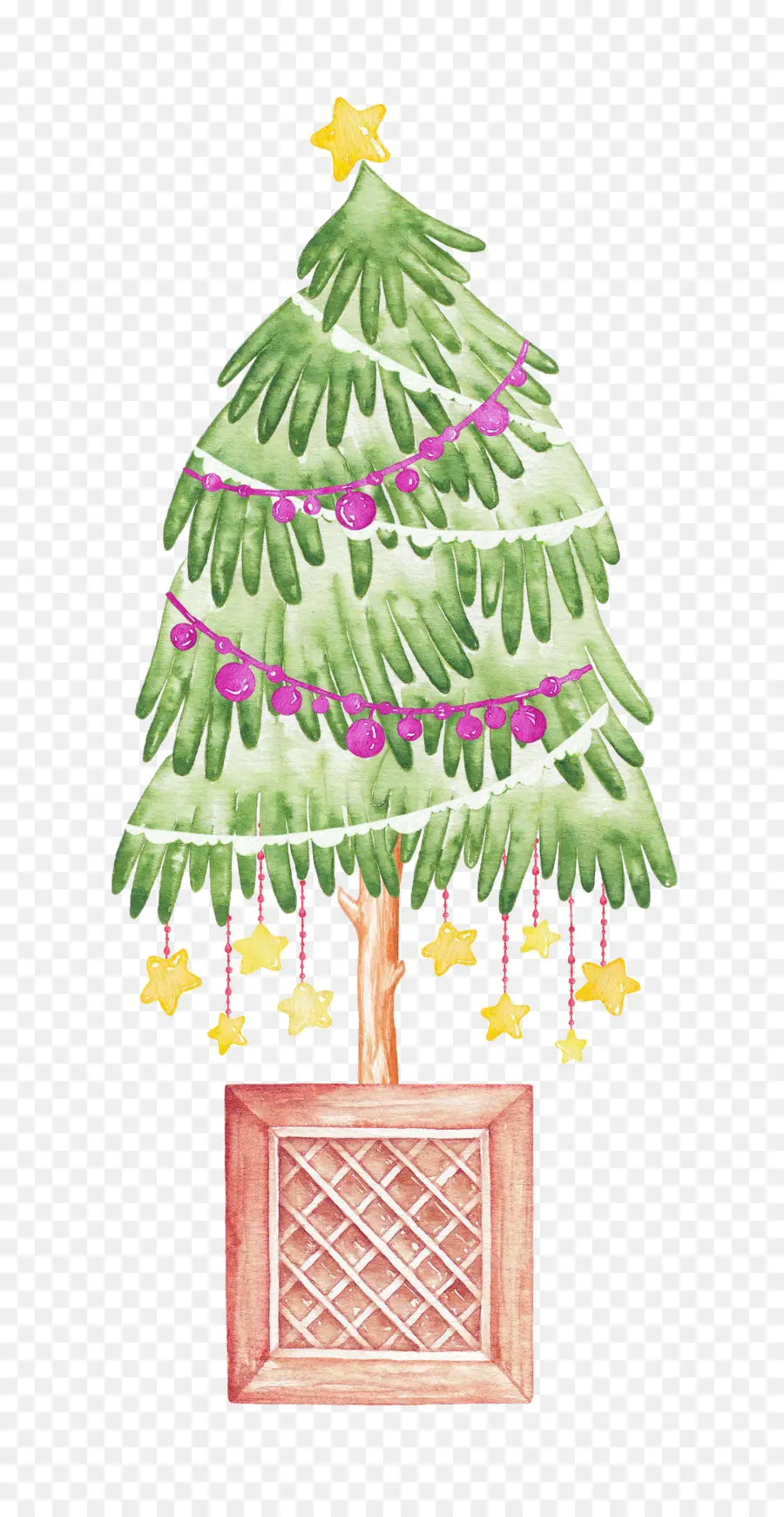 Árbol De Navidad Decorado，Adornos Morados PNG