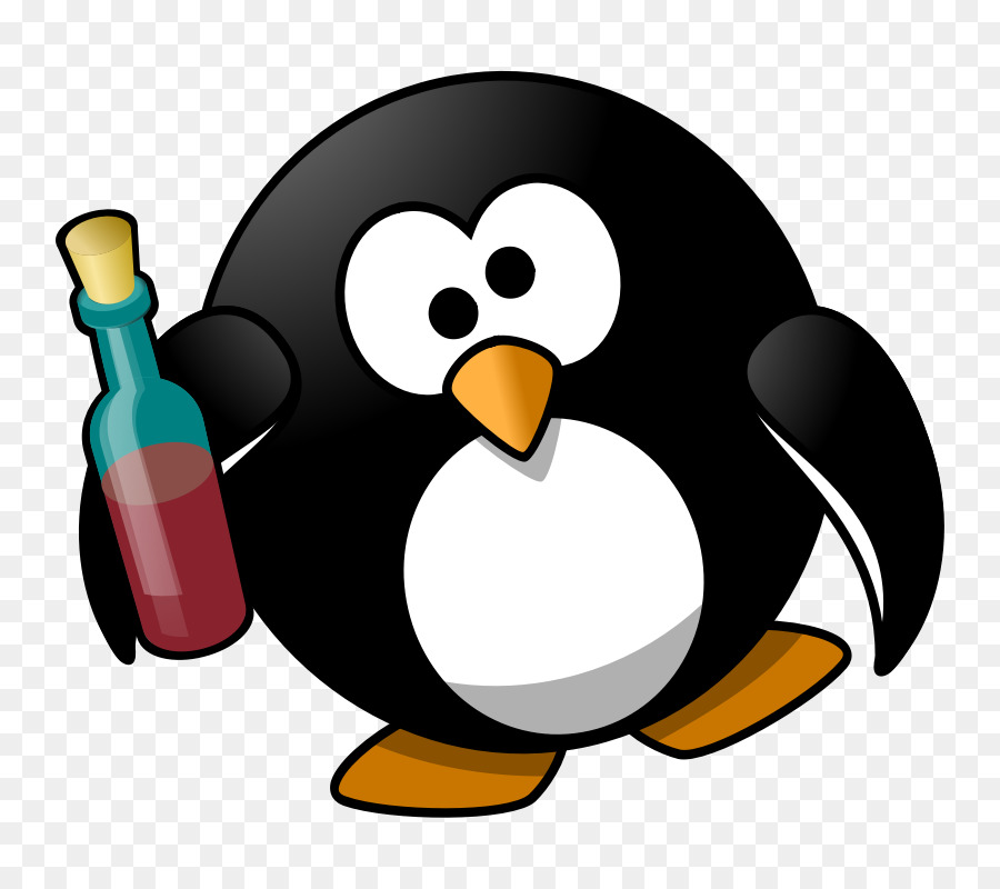 Pingüino，Botella PNG