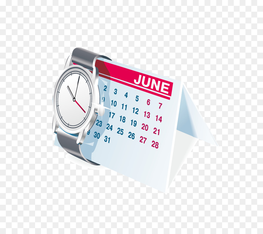 Calendario Y Reloj，Junio PNG