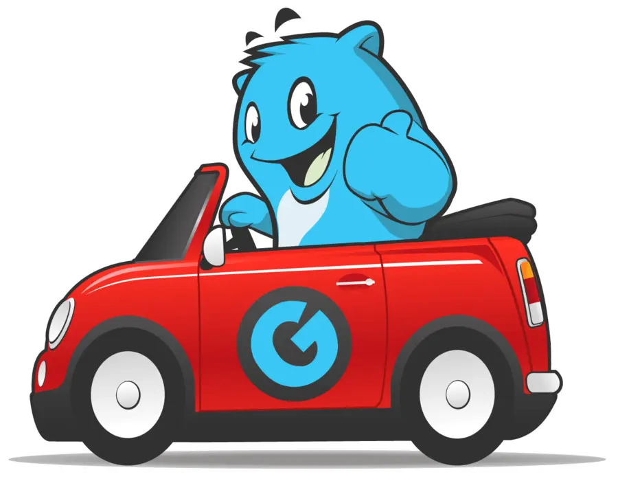 Personaje De Dibujos Animados En Coche，Carácter Azul PNG