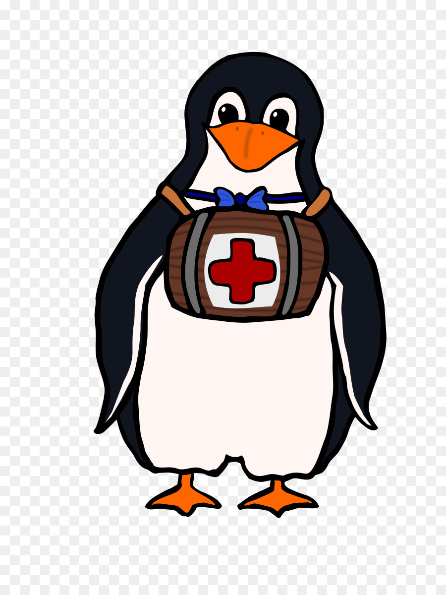 Pingüino Con Barril Médico，Dibujos Animados PNG