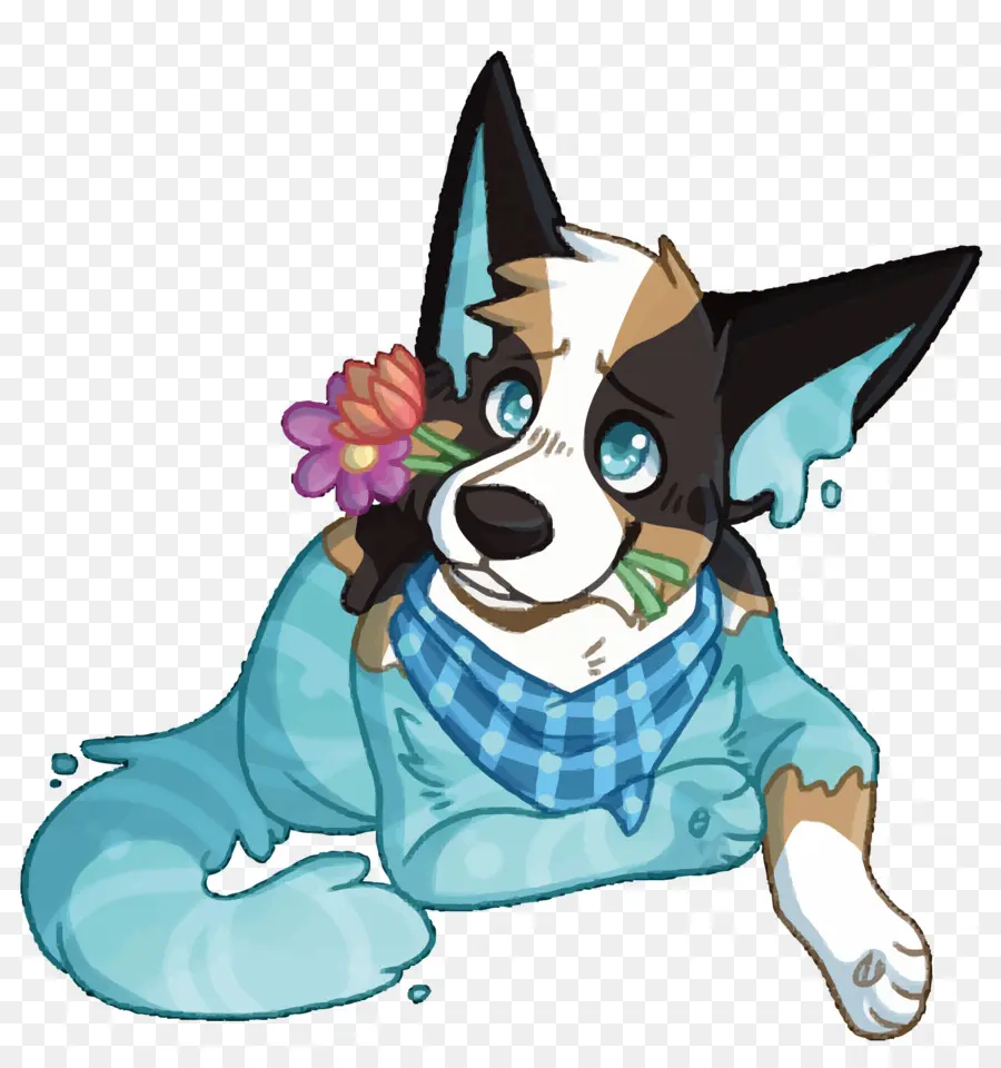 Perro Azul，Flor PNG