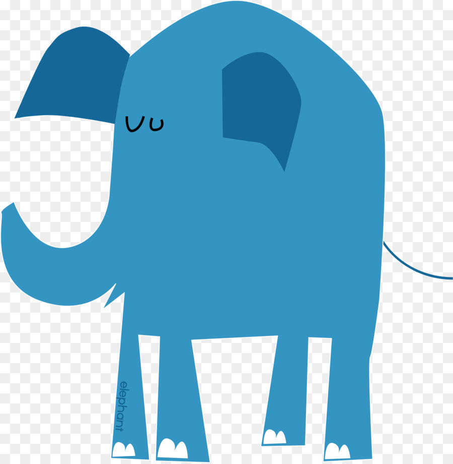 Elefante，Azul PNG