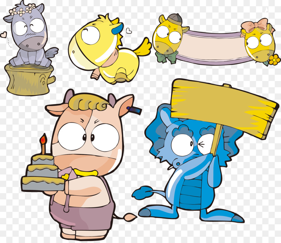 Animales Lindos De Dibujos Animados，Pastel PNG