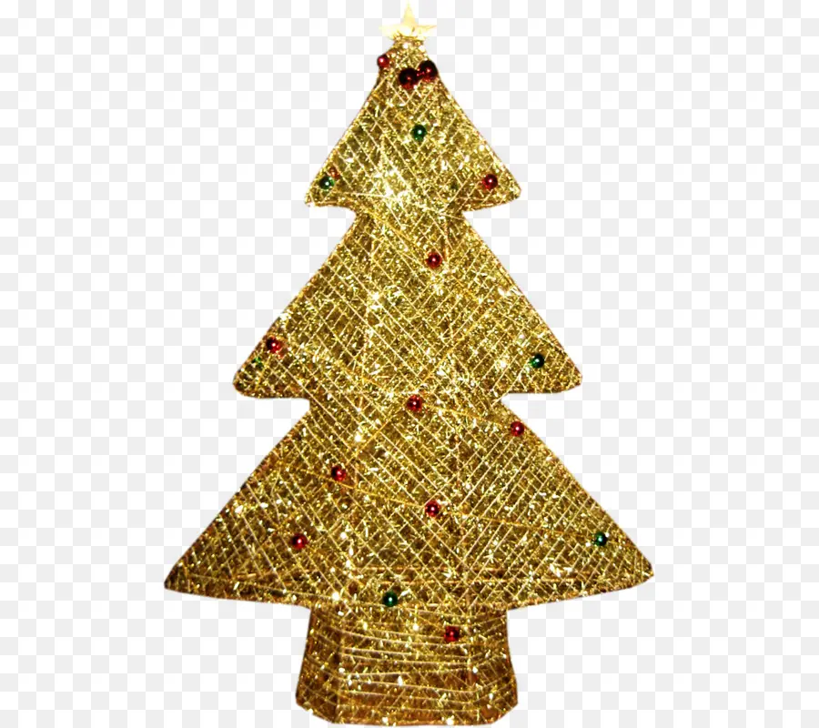 Árbol De Navidad Dorado，Navidad PNG