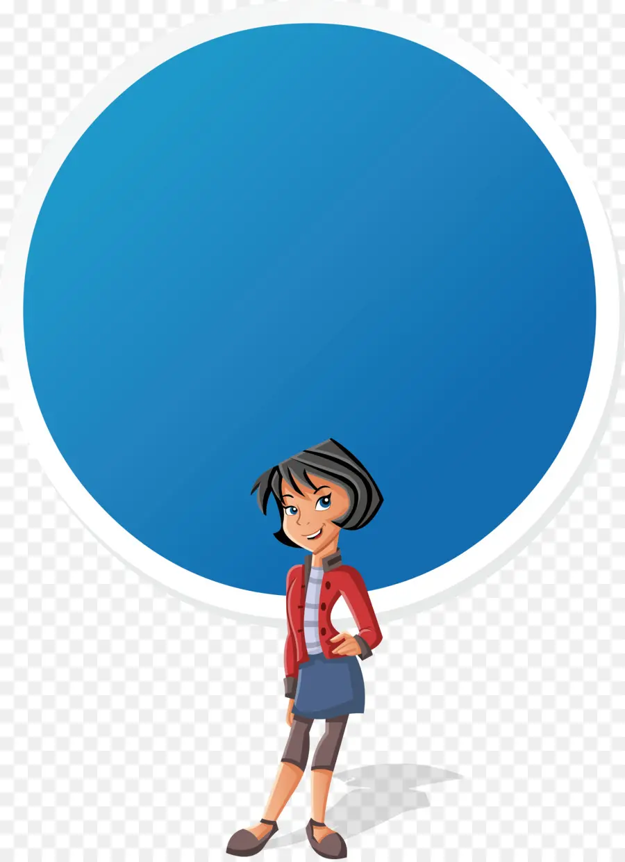 Niña De Dibujos Animados，Círculo Azul PNG