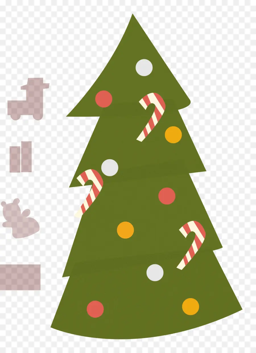 Árbol De Navidad，Bastones De Caramelo PNG