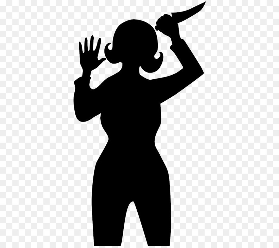 Silueta Con Cuchillo，Mujer PNG