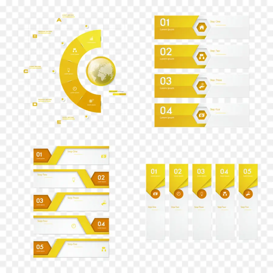 Elementos Infográficos Amarillos，Amarillo PNG