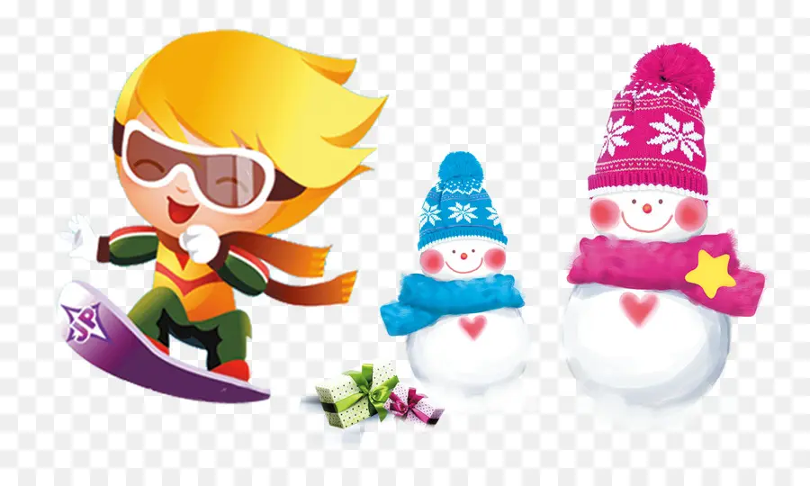 Snowboarder Y Muñecos De Nieve，Snowboarder PNG