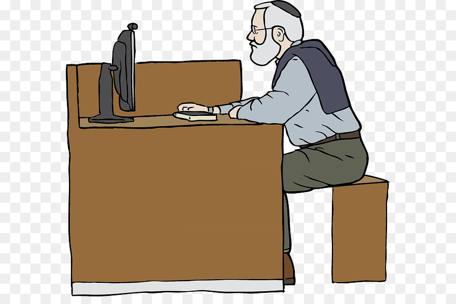 Hombre En La Computadora，Escritorio PNG