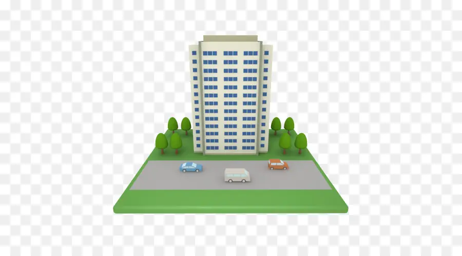 Edificio，Carros PNG