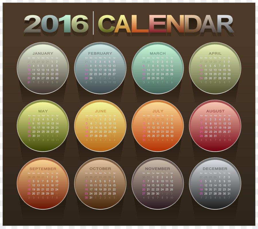 Calendario，2016 PNG