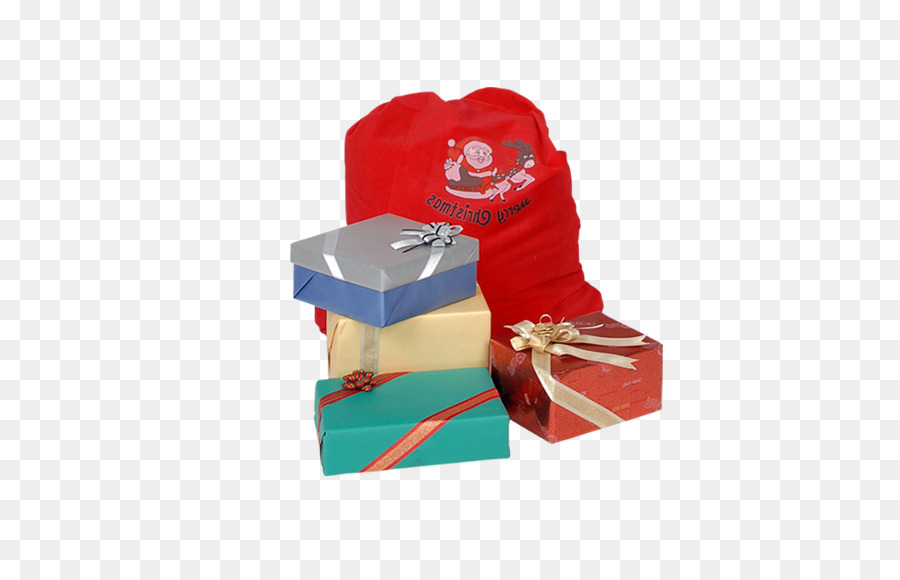 Cajas De Regalo，Bolsa De Papá Noel PNG