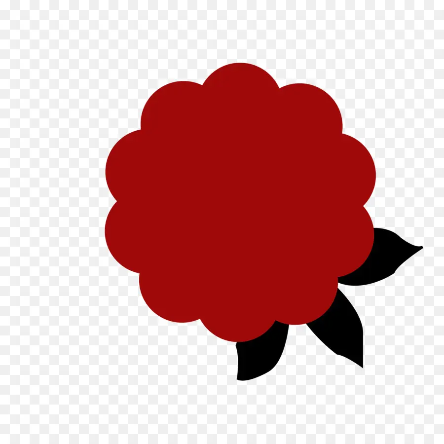 Flor Roja，Hojas Negras PNG