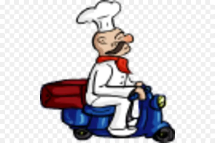 Chef En Scooter，Entrega PNG