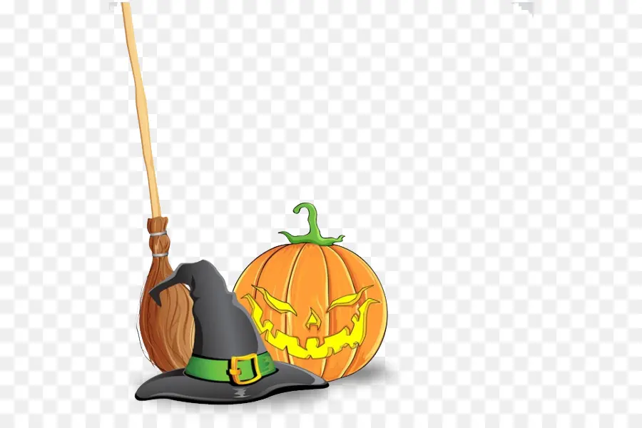 Calabaza De Halloween，Sombrero De Bruja PNG