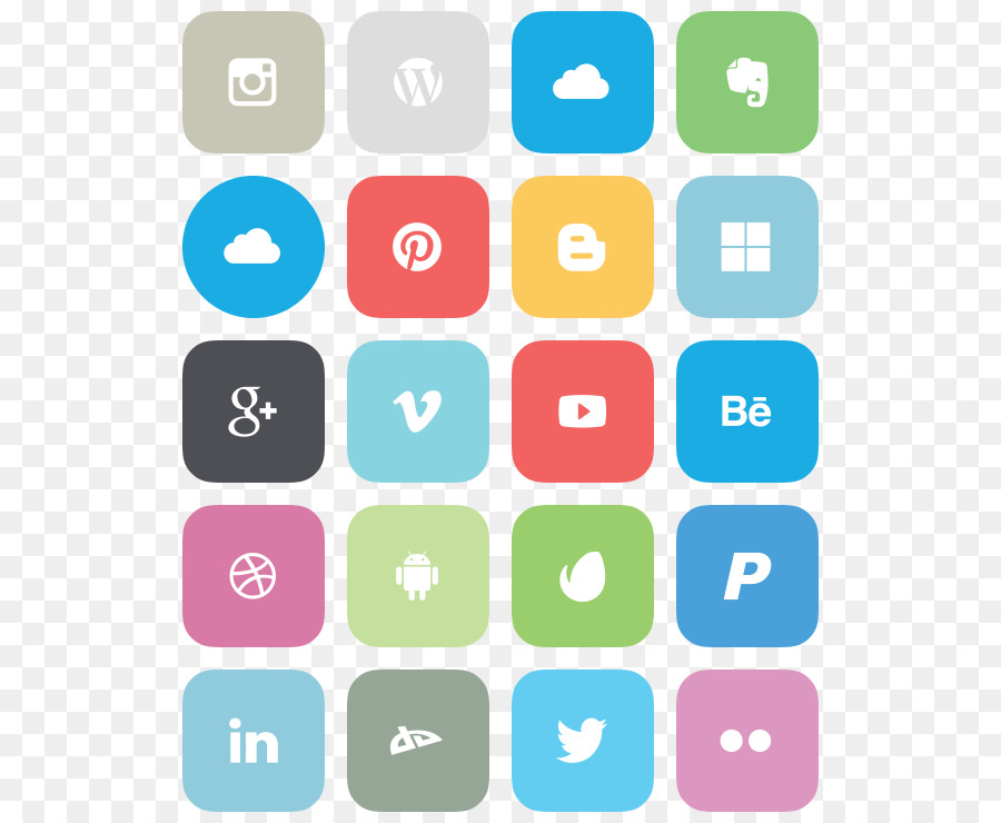 Iconos De Redes Sociales，Vistoso PNG