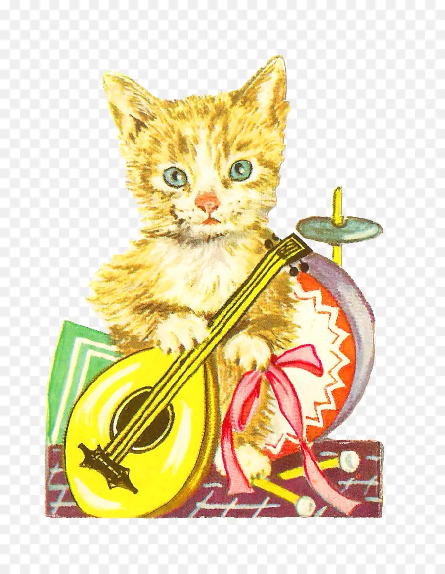 Gato Con Guitarra，Instrumento PNG