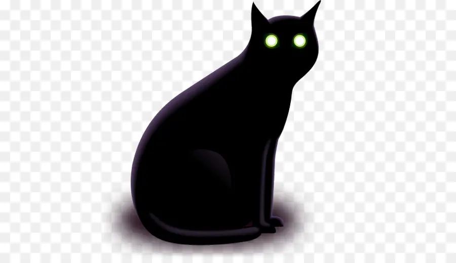 Gato Negro，Ojos Brillantes PNG